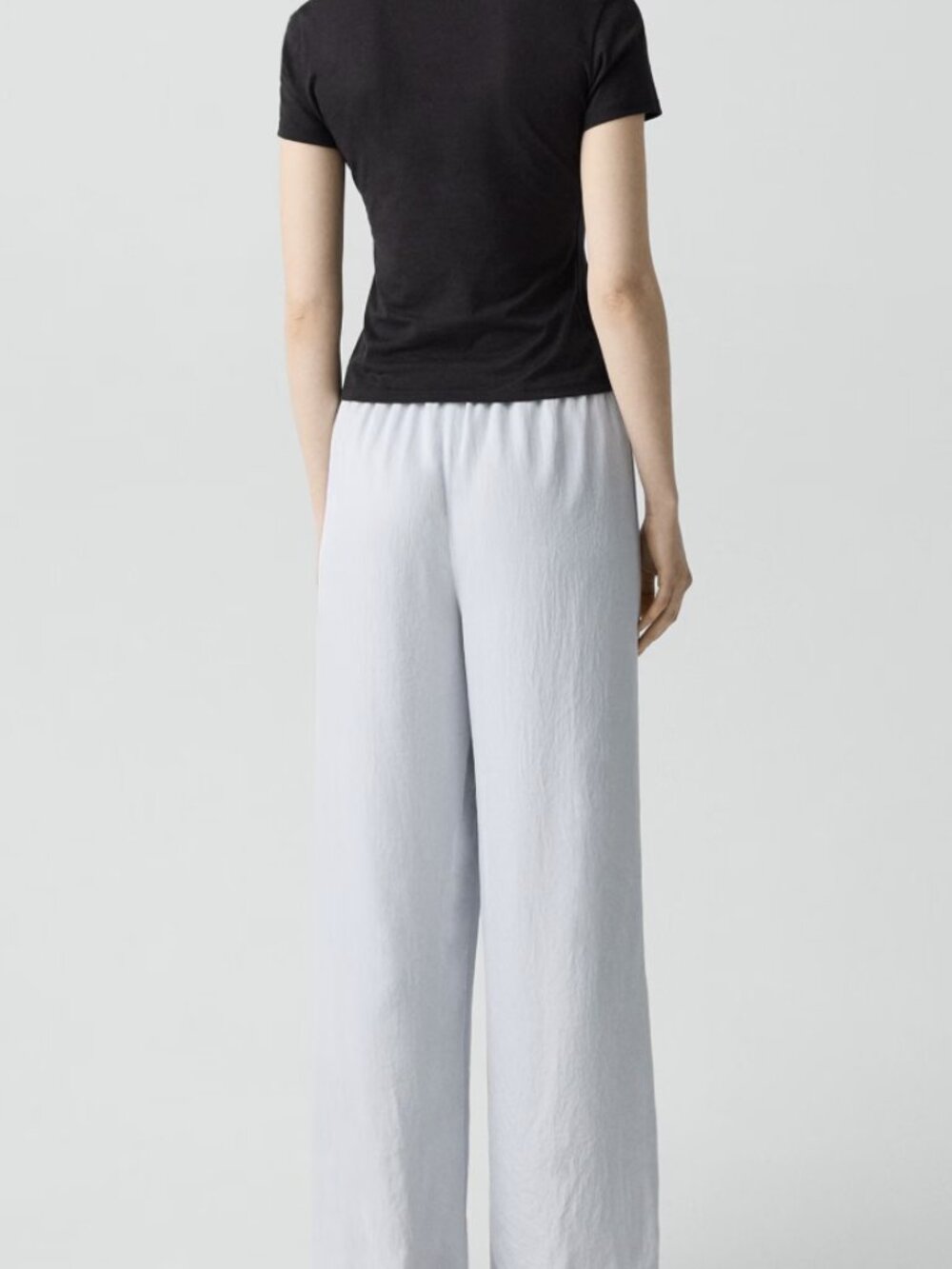 Theory Slit Pull-On Wide Leg Pants Pastel Grey M NWT - Picture 2 of 10